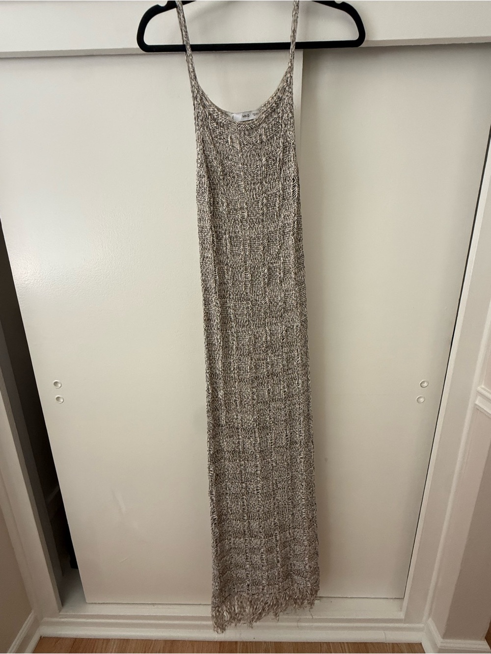 Mango Knit Maxi Dress with Fringe- NWOT